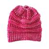 Women's Ponytail Hat Winter Warm Knitted Hat with Ponytail Tail Hole Soft Stretch Cable Knit Messy High Bun Cap