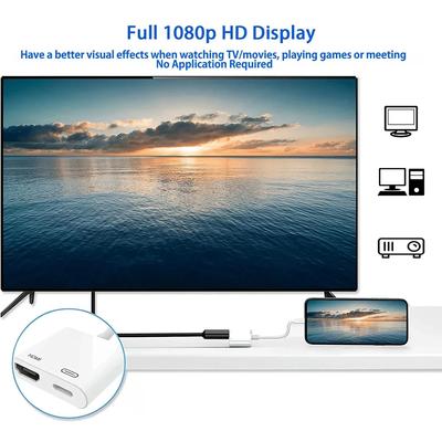 Адаптер iPhone к HDMI для ТВ-мониторов проектора Совместимый 8-контактный адаптер для моделей iPhone iPod Подключение HDMI