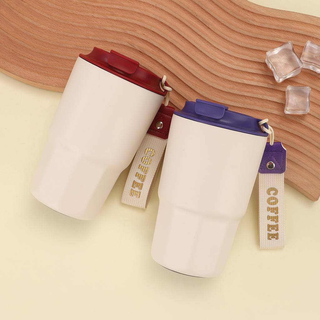 Новая кофейная кружка из нержавеющей стали 316, двухслойная вакуумная, с термокружкой на шнурке для переноски, бизнес-сувенирная подарочная кружка