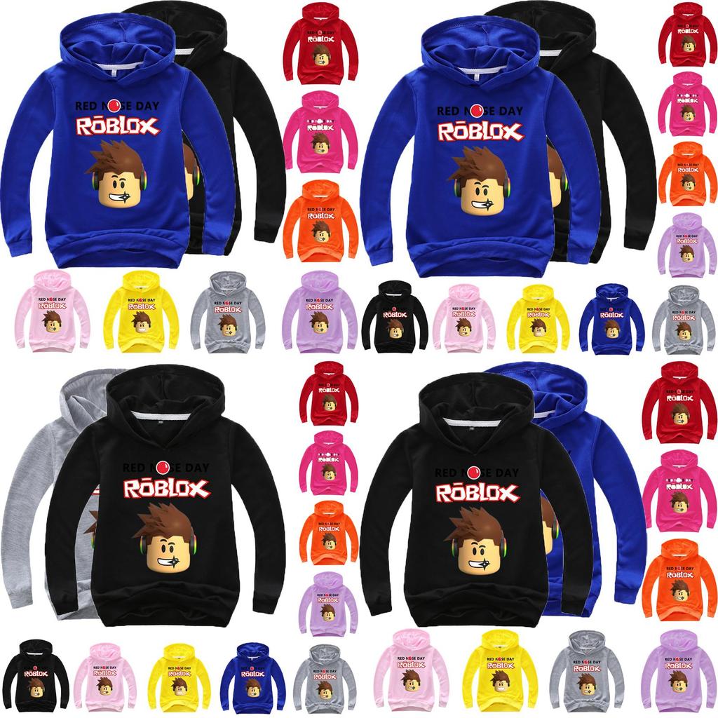 Roblox Nose Red Childrens Cartoon Print Hoodie Sweater Long Sleeve Tops