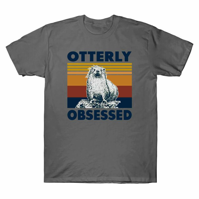 Obsessed Cotton Gift Pattern Tshirt Tee Vintage Otterly Unisexs Funny