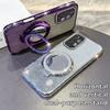KEYSION Luxury Glitter Jewelled Magnetic Phone Case for Samsung Galaxy A52 S 5G A32 4G Makeup Mirror Stand Shockproof Back Cover