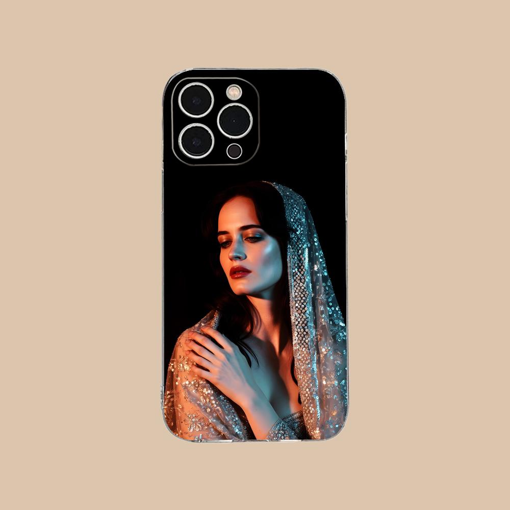Прозрачный TPU чехол для мобильного телефона Eva Green для iPhone 17 16 15 14 13 12 11 X XR XS Air Pro Max Plus Mini Цветной чехол