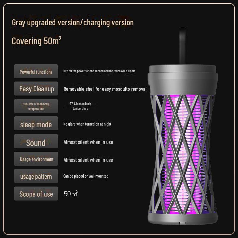 USB-перезаряжаемая настенная лампа от комаров для использования в помещении и на улице