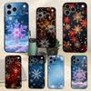 Художественные рождественские снежинки для iPhone 12,16,11,14,15,17,13,X,Mini,SE,XS,Plus,Pro Max,8,7,XR, Мягкий силиконовый черный чехол