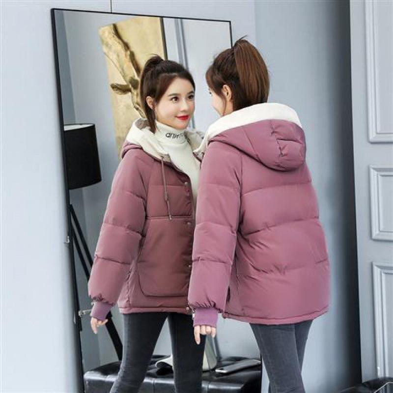 Women's Winter Hooded Jacket Short Cotton Coat Keep Warm Slim Fit Korean Fashion Plus Size Loose Women's Winter Down Jacket