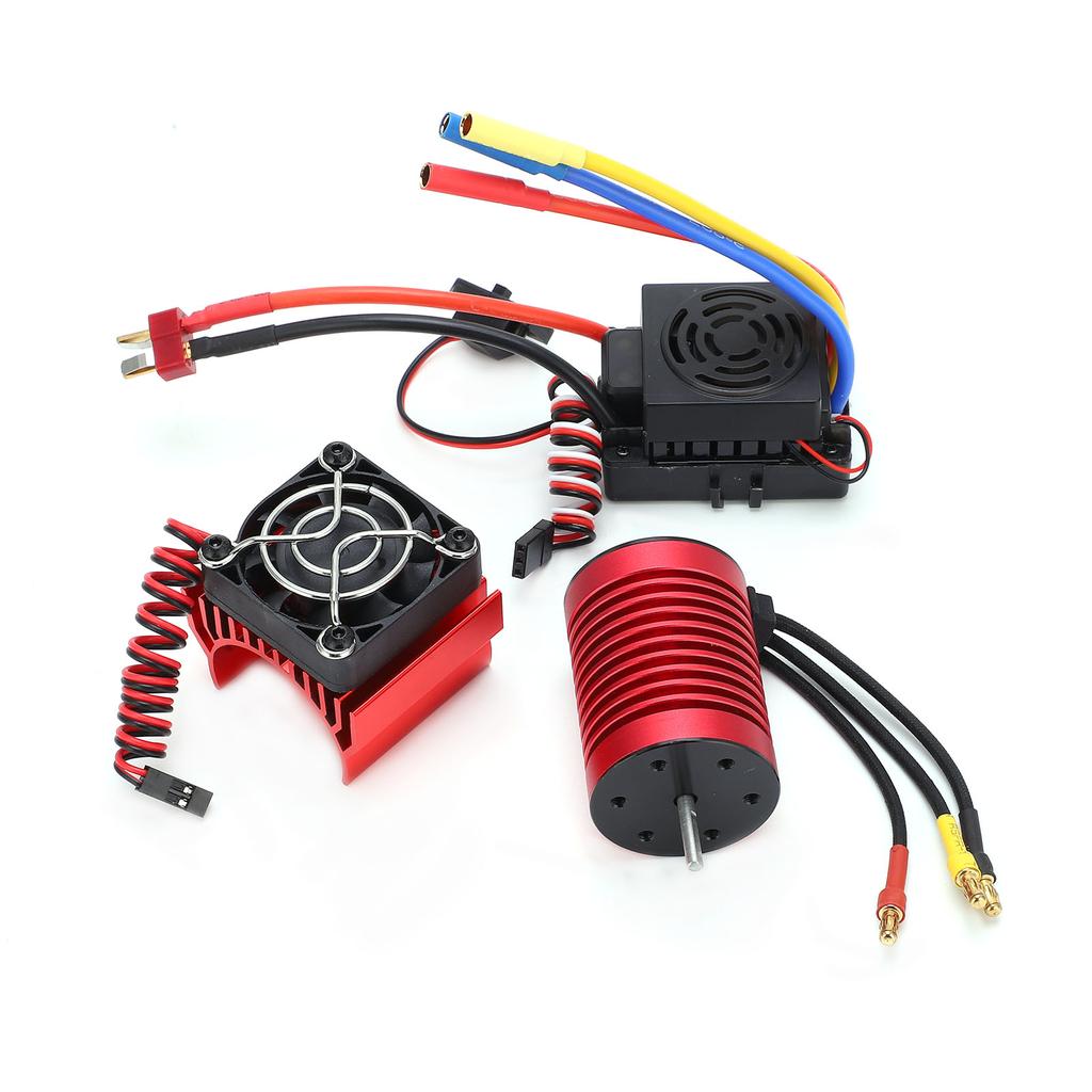 Waterproof F540 3300KV 4 Pole Brushless Motor 60A ESC Set with Heat Sink Combo for 110 RC Car