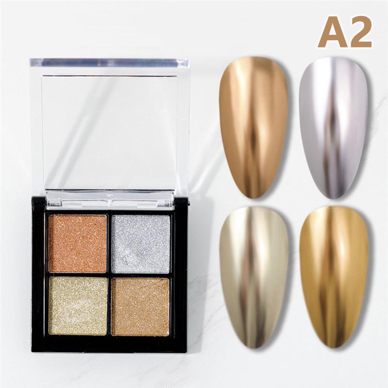 4 цвета Aurora Solid Mirror Shiny Nail Glitter Nails Uv Gel Polish Pigment Nail Art Decorations Accessories