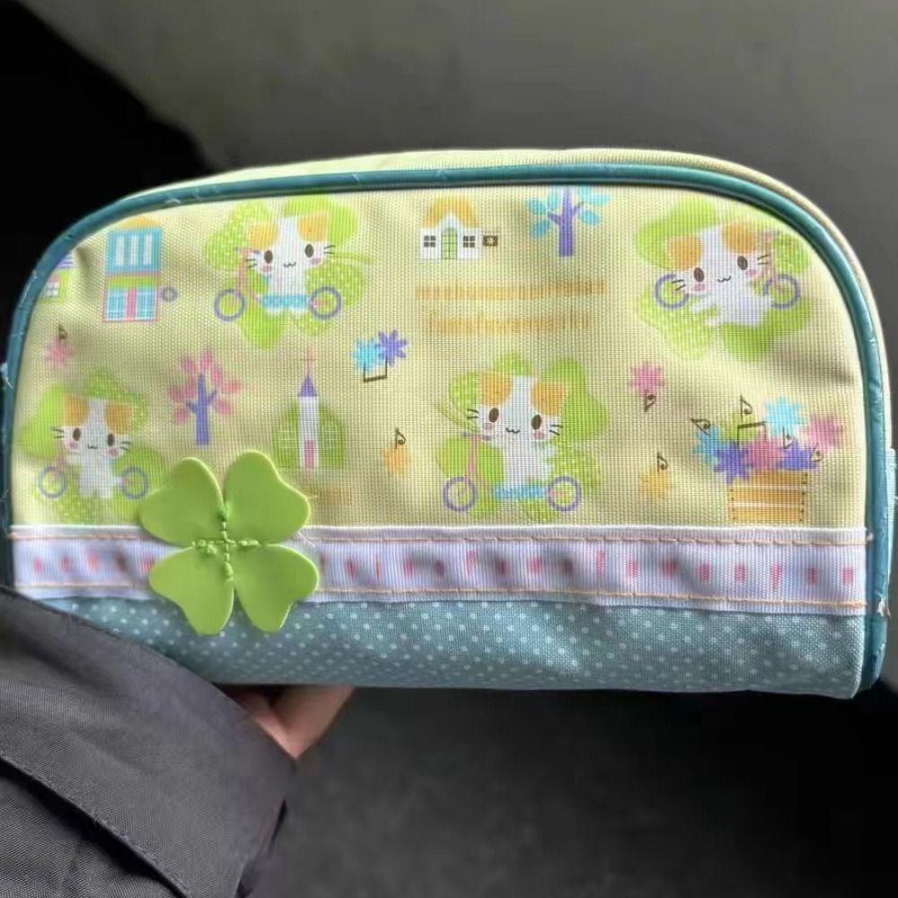 Large Capacity Stationery Bag Cat Cartoon Print Pencil Case INS Pen Bag  School Office