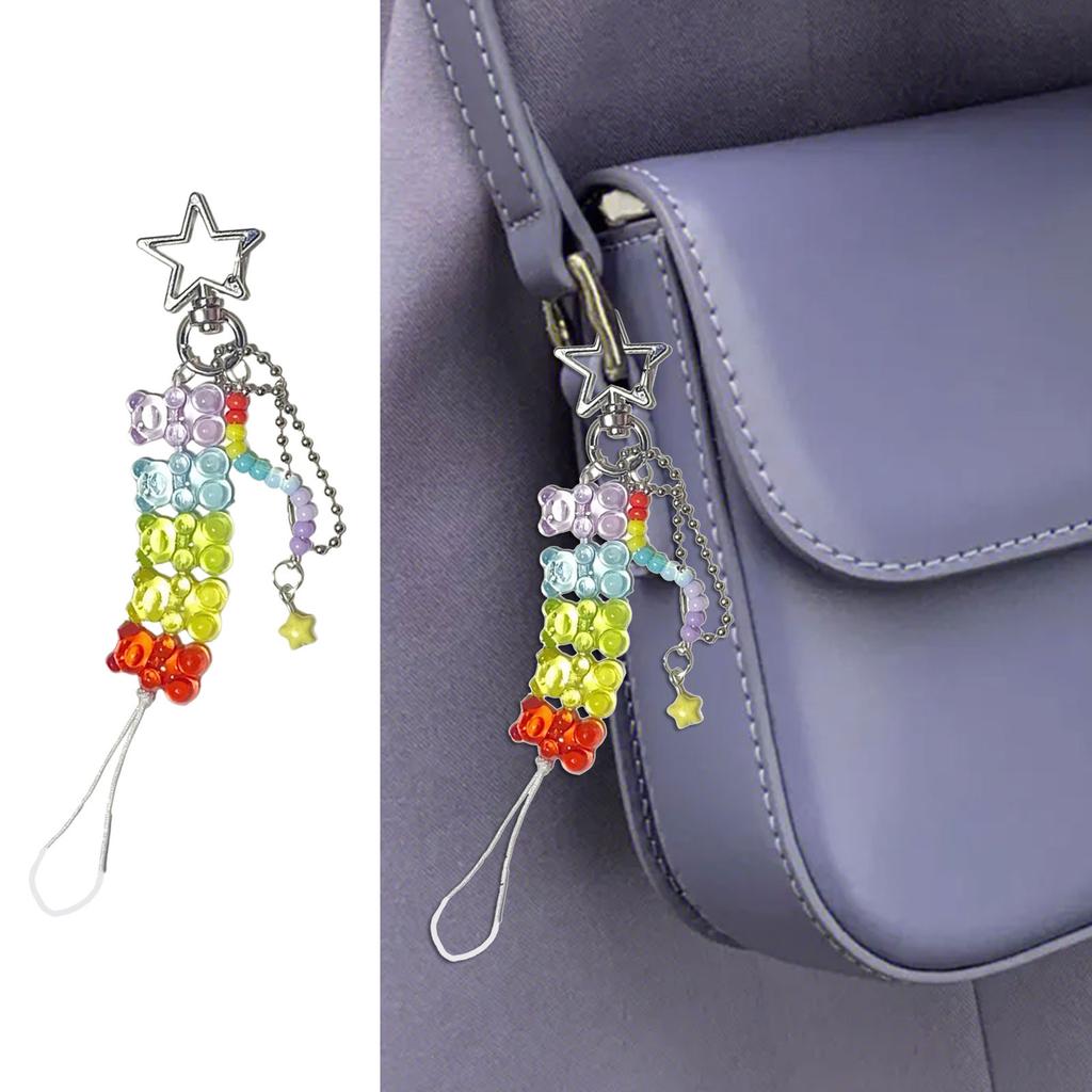 Набор из 2 бусин-медведей, брелок для ключей, многоцелевой кулон на сумку, модный аксессуар для ключей, подходящий для украшения ключей и сумок