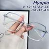 Oversized Square Frame Prescription Myopia Eyewear Polyhedral Glasses Anti Blue Light Eye Protection Near Sight Eyeglasses