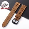 Винтажный ремешок для часов ручной работы 18 мм 19 мм 20 мм 21 мм 22 мм 24 мм Кожаный ремешок Серый Черный Коричневый Дышащий Пористый Ремешок для смарт-часов