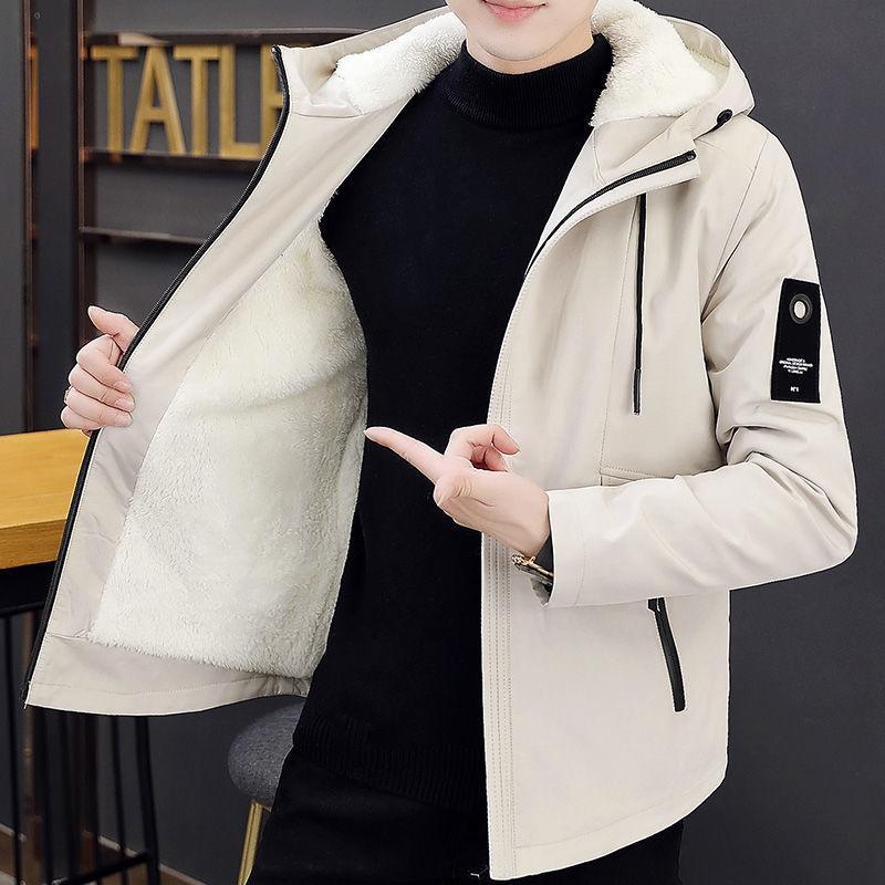 Large Size Men's Autumn Fashion Casual Solid Color Hooded Jacket