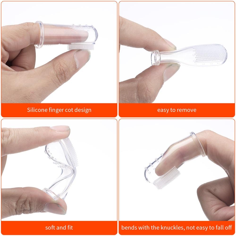 Supplies Soft Bristles PP Storage Box Pet Teeth Cleaning With Case Dog Toothbrush Finger Toothbrush