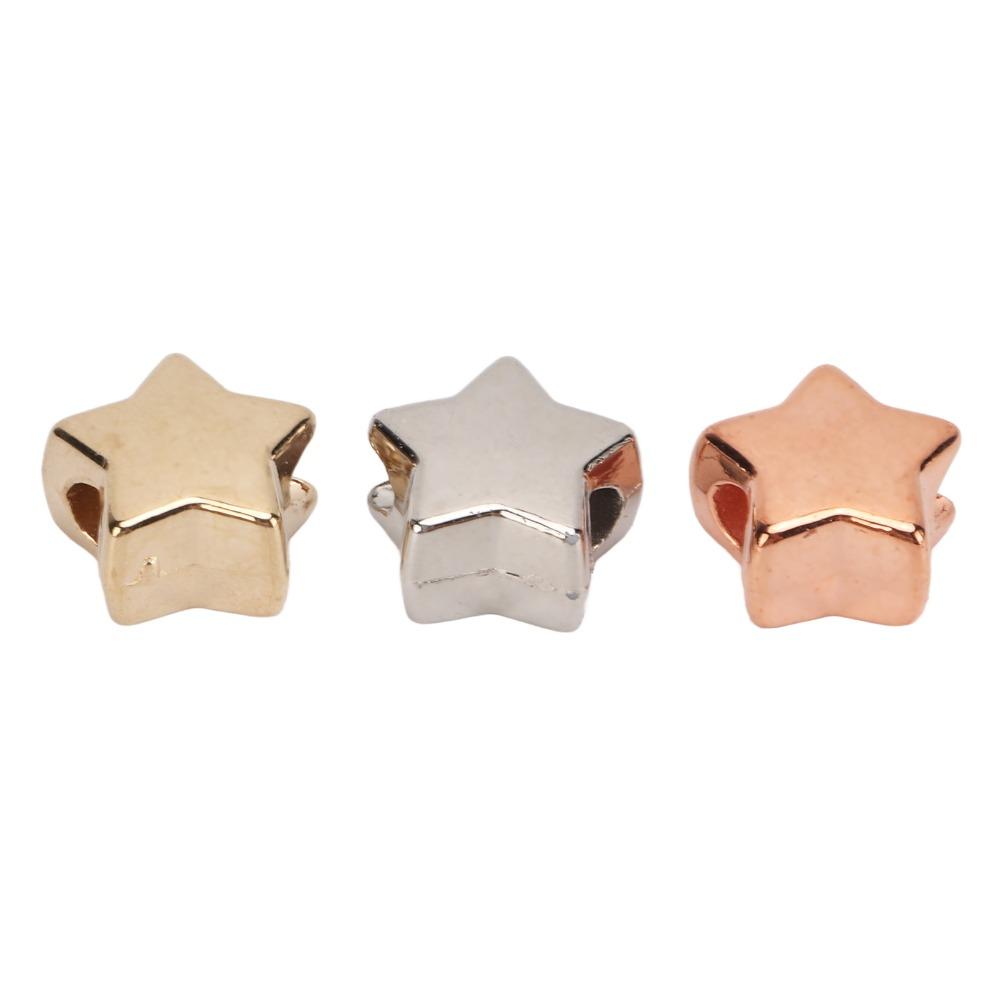 50pcs 3 Colors Jewelry Making Beads Small Hole Star Spacer Beads Star Shaped Beads  Anklet Craft