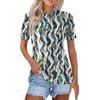 Женская модная повседневная рубашка с отворотом и коротким рукавом с принтом, женские топы на пуговицах