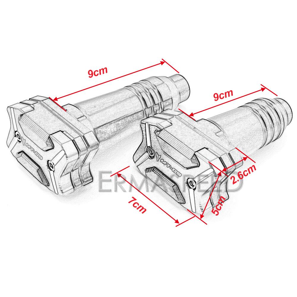 MT-09 мотоциклетная защита от падения, рама, ползунки, алюминиевые аксессуары для мотоциклов с ЧПУ для MT09