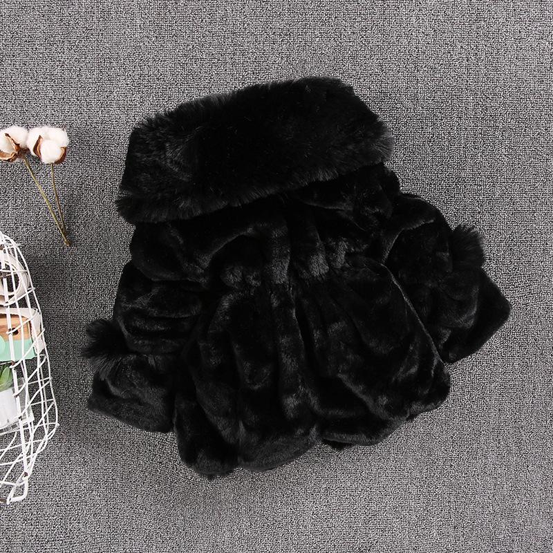 Куртка для маленьких девочек 1-7 лет, осенне-зимняя теплая куртка из искусственного меха для девочек, рождественская верхняя одежда принцессы, модная плюшевая детская одежда