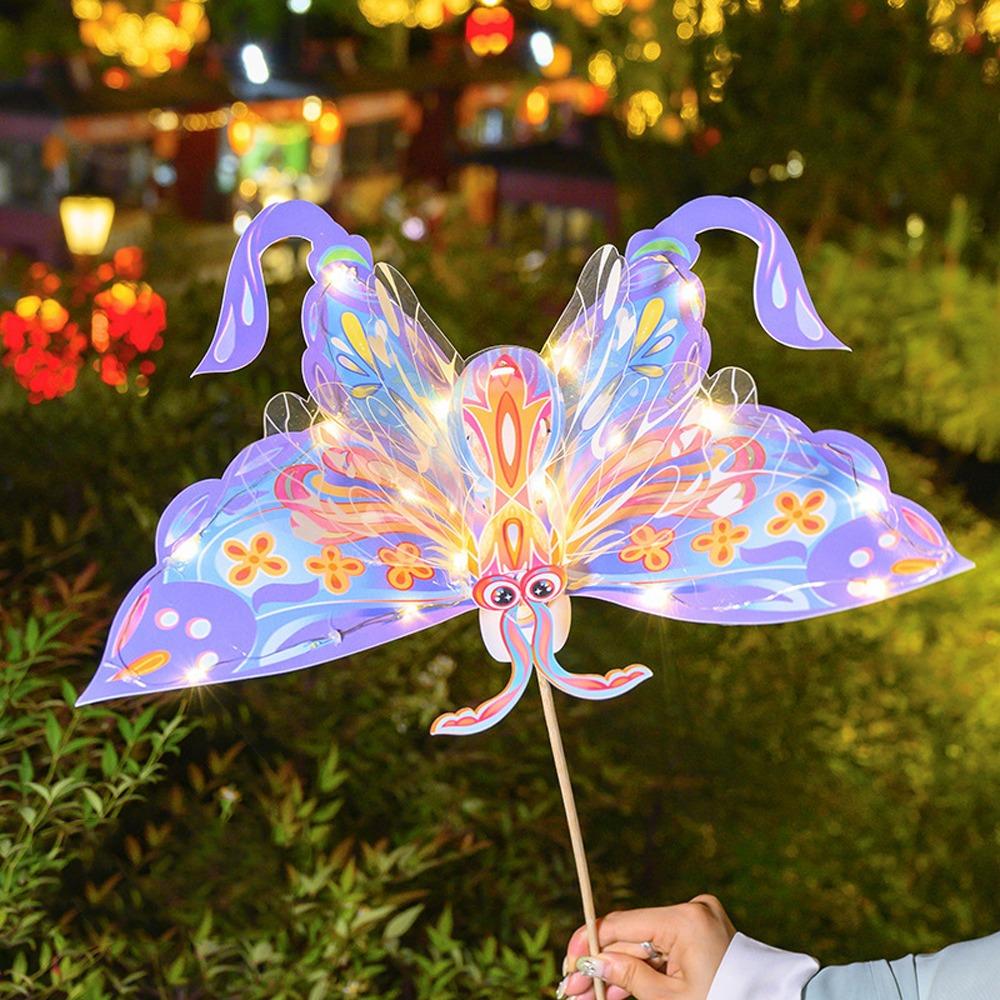 Cartoon Butterfly Wing Lantern Traditional Craft Unfinished Portable Lantern Handmade Blessing Antique Lantern Festival Gift