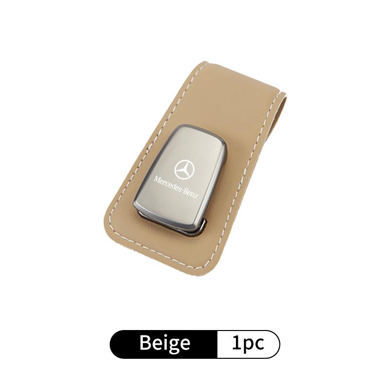 Car Sun Visor Sunglasses Holder Magnetic Leather Card Ticket Clip For Mercedes Benz CLK GLC W212 C200 C300 W203 W204 W205 W169 BF1