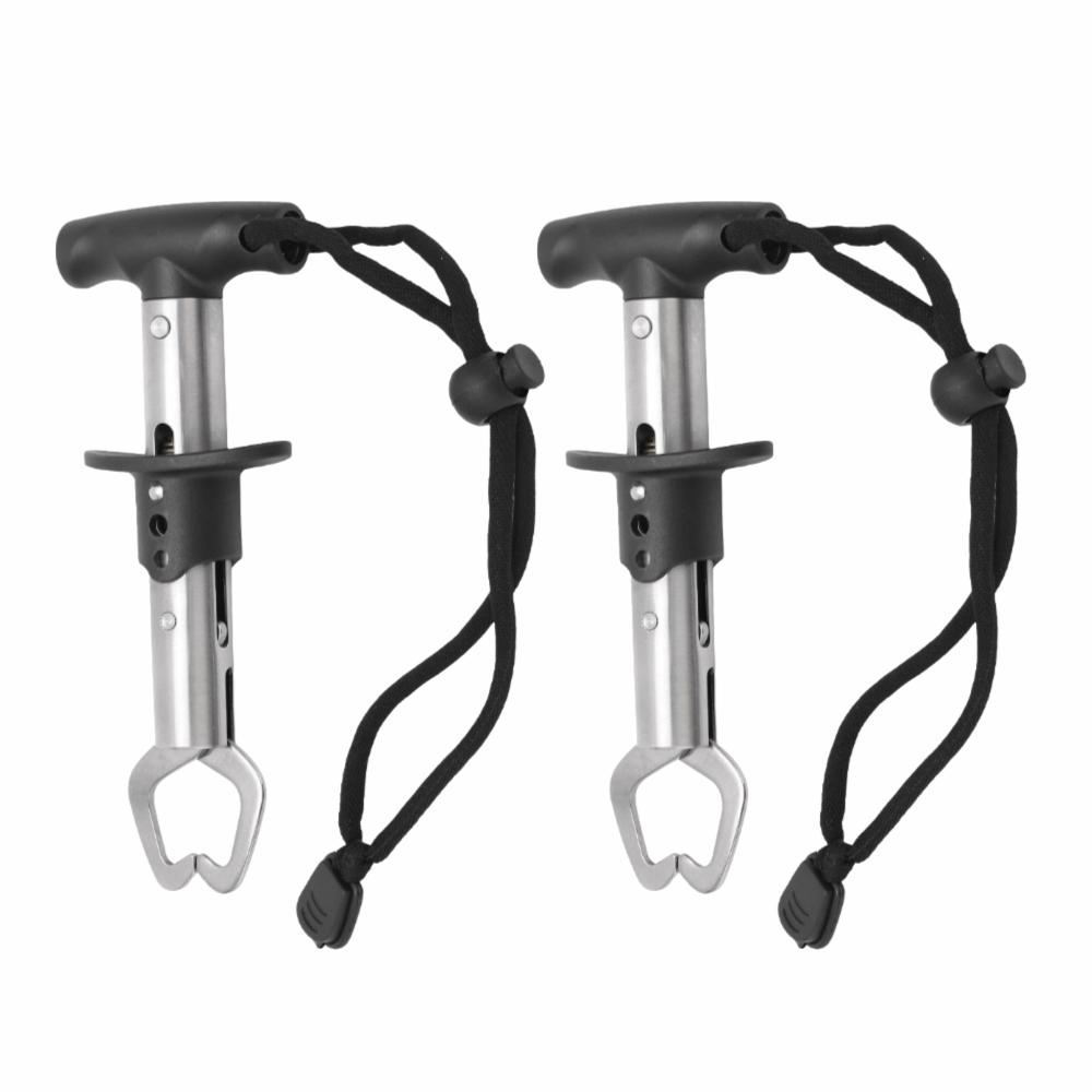 2PCS Heavy-Duty Fish Grip Stainless Steel Fish Clamp Portable Fishing Gripper Saltwater Use