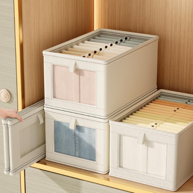 Видимый ящик для хранения гардероба с крышкой, пылезащитный ящик, ящик для хранения одежды, ящик для хранения футболок, джинсов, нижнего белья, брюк, органайзер