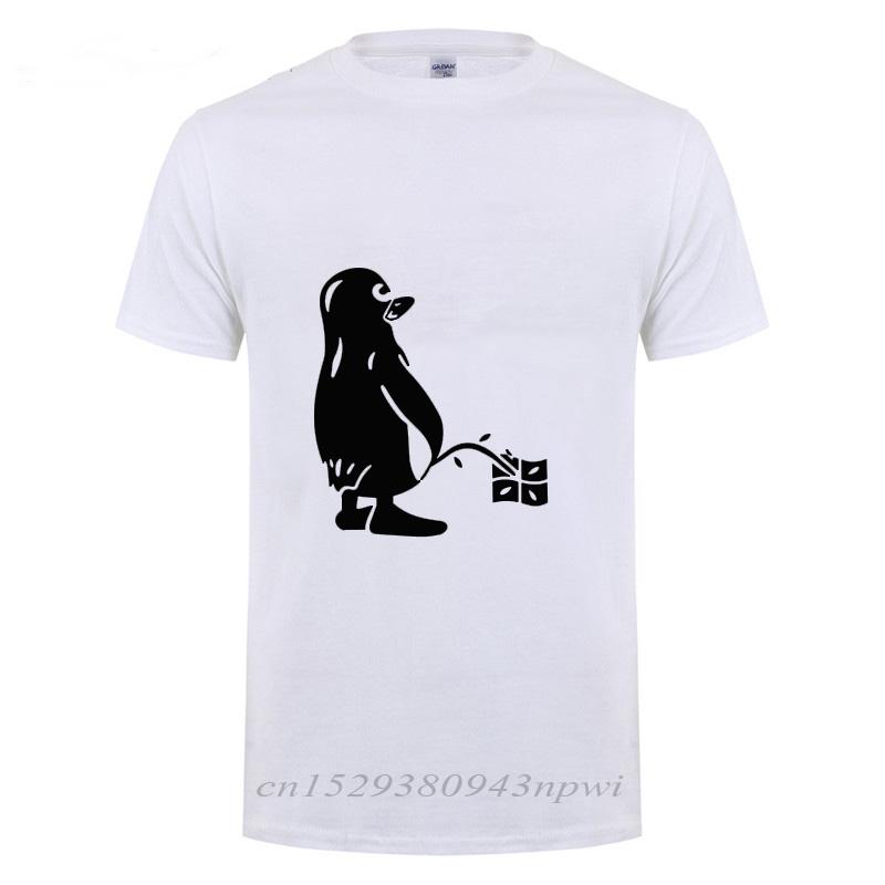 PENGUIN LINUX UBUNTU OZF Футболка Мужская Уличная Одежда Повседневная Свободная С коротким рукавом Круглый вырез Хлопок Смешная Футболка Летние Топы Футболка