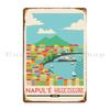 Неаполь Городской пейзаж Металлическая табличка Персонализированный Классический Декор стен Ретро Создать Жестяной знак Постер