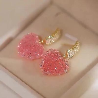 Серьги-сердечки из сахара