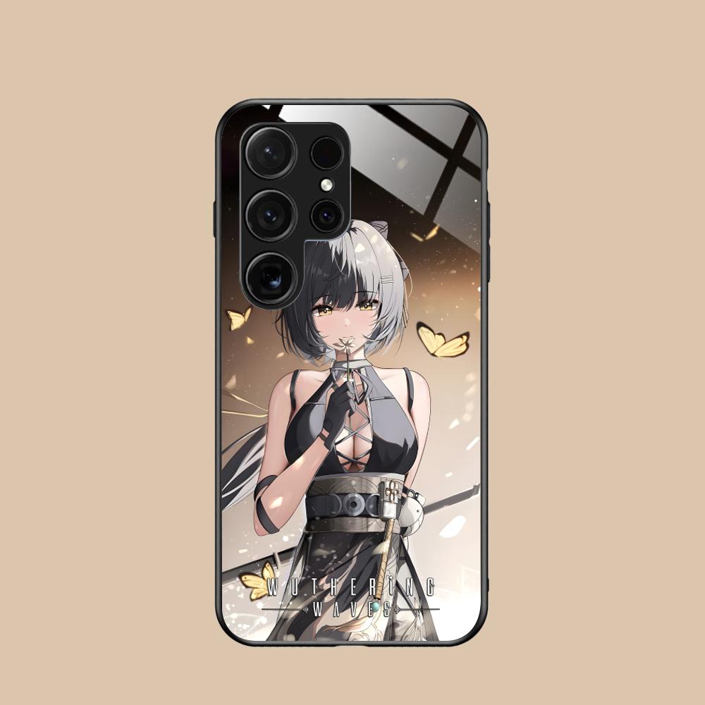 Чехол для мобильного телефона Wuthering Waves Rover Glass для Samsung Galaxy S26 S25 S24 S23 S22 S21 S20 Note20 Plus FE Ultra Цветная крышка