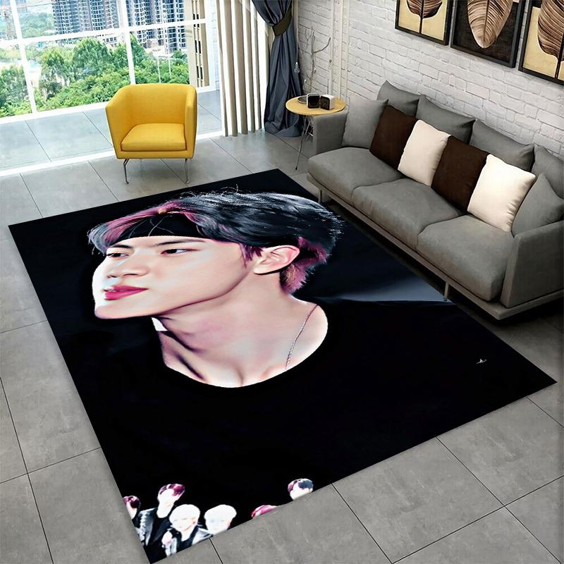 Kpop B-BTS Ким Сок Джин Певец Ковер Коврик для Игровой Комнаты Спальни Гостиной Дивана Домашний Декор, Ковер Зональный Нескользящий Напольный Коврик Подарок