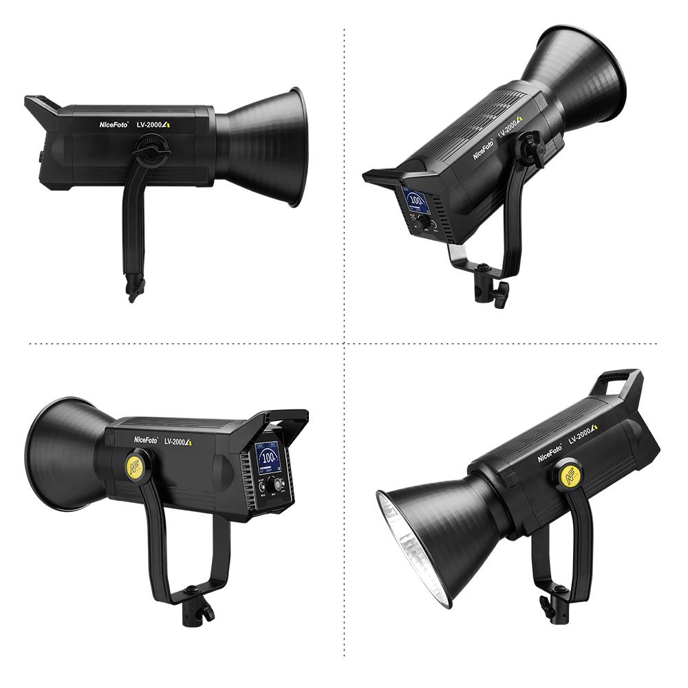 NiceFoto LV-2000A Двухцветный светодиодный светильник для видеосъемки, 200 Вт, высокая мощность для фотосъемки, 2700K-6500K, с регулируемой яркостью