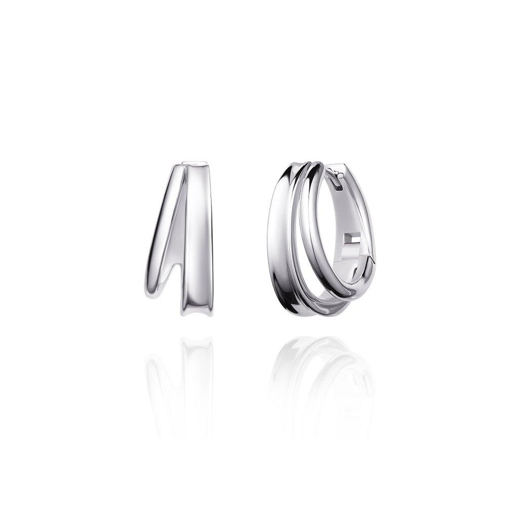 STONEHENGE Silver Hoop Earrings Sa24D22U