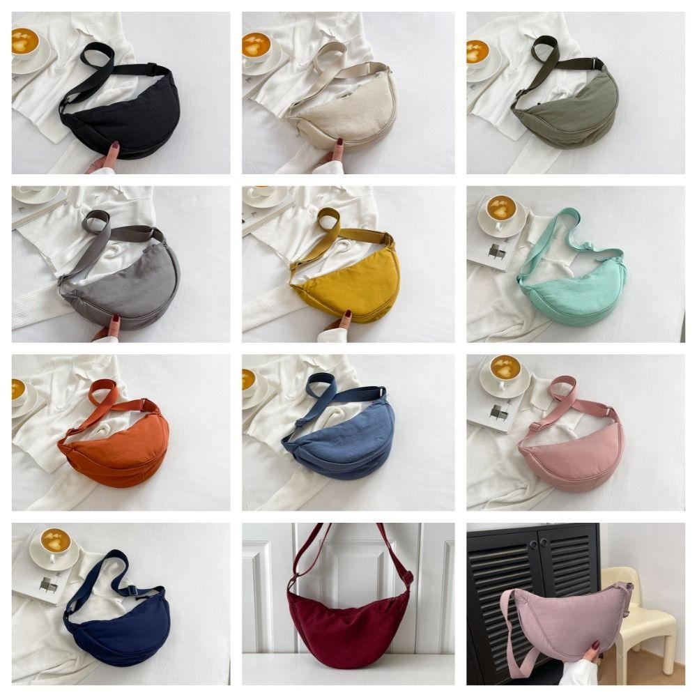 Nylon Hobos Crossbody Bag Handbag Half-moon Bag Casual Canvas Dumpling Bag  Girls