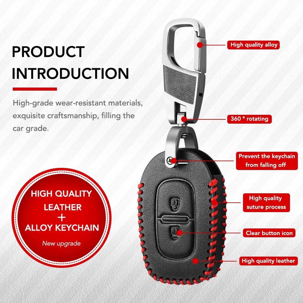 2 кнопки кожаный автомобильный пульт дистанционного управления брелок чехол для Renault Kwid Traffic Symbol Dacia Sandero Logan Duster 2016 2017 2018 Shell