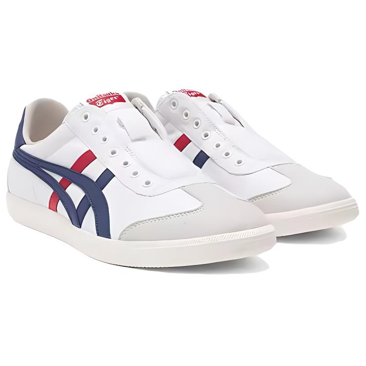 ONITSUKA TIGER Tokuten Слипоны Повседневные Удобные Нескользящие Прочные Низкие Кеды для Скейтбординга Унисекс кроссовки Белый Синий 1183C129-100