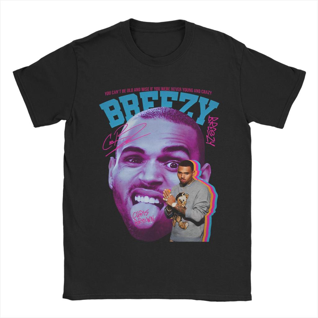 Мужские футболки с изображением рэпера Криса Брауна Breezy Bowl XX Tour из чистого хлопка, модные футболки с коротким рукавом и круглым вырезом, футболки больших размеров