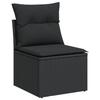 VidaXL Salon de Jardin avec Coussins 8 pcs, Canapés de Terrasse, Ensemble de Meubles de Patio, Mobilier d'Extérieur, Noir 3227889