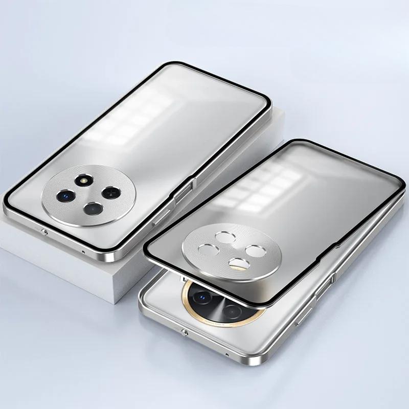 Для OPPO A5 Pro ультратонкий алюминиевый сплав металлический каркас бампер + закаленное стекло задняя крышка телефона для OPPO A5pro противоударный чехол