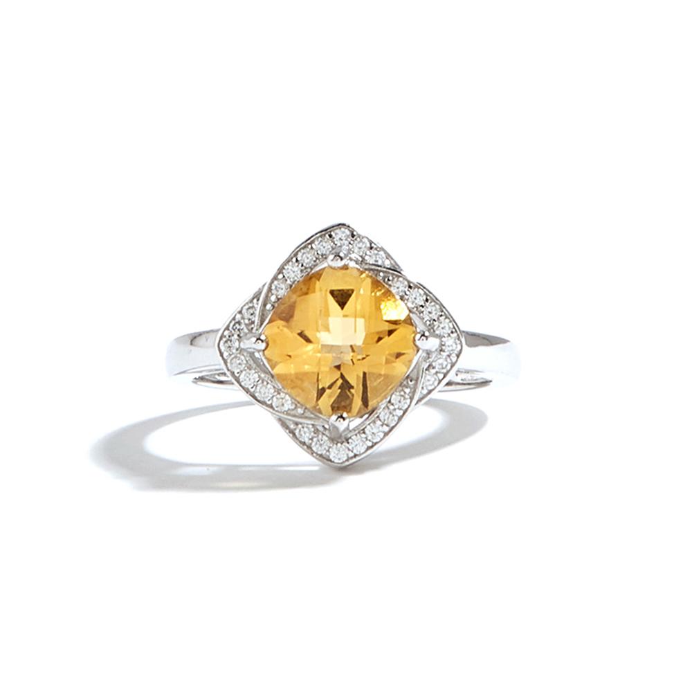Elegant Design Ring S925 Silver Natural Citrine Gems Luxury Jewelry for Women & Lady Promise ring,Engagement & Anniversay Gift