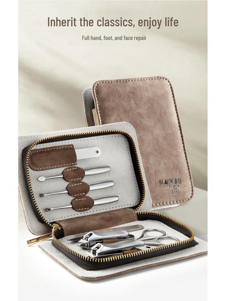 Набор из 8 предметов из нержавеющей стали для стрижки ногтей «Орлиный клюв» с сумкой на молнии