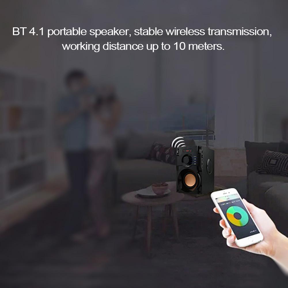 Беспроводной динамик Bluetooth большой мощности, стерео сабвуфер, музыкальный плеер с тяжелыми басами, AUX IN, ЖК-дисплей, FM
