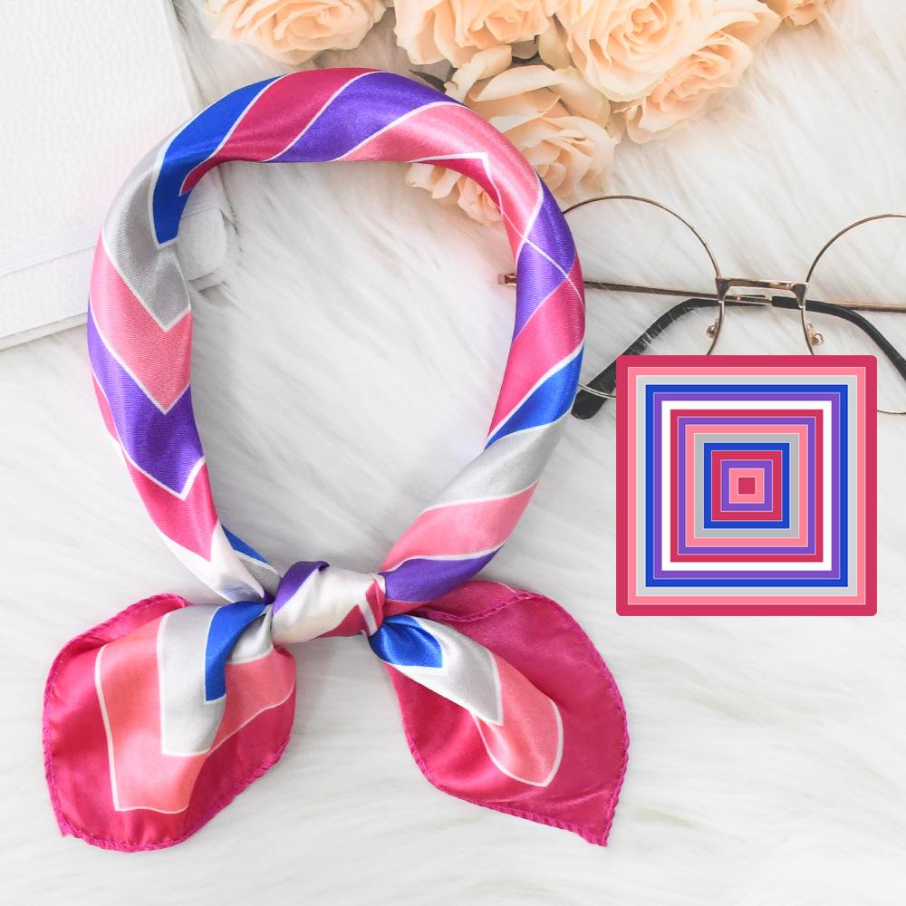 Новый модный высококачественный шелковый шарф квадратный шарф цепочка имитация шелка 50x50 маленький шарф для женщин