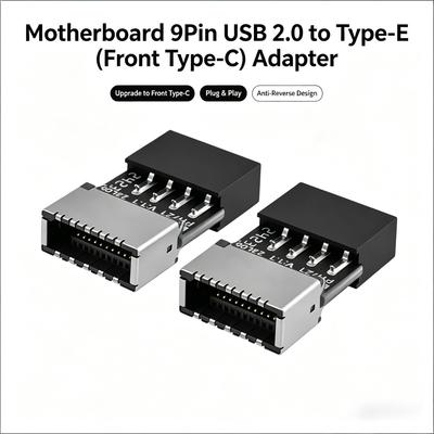 1 шт. Адаптер USB 2.0 на заголовок USB 3.2 Gen 1 для материнской платы с разъемом Type E Key-A (розетка на передней панели) на 9-контактный заголовок (внутренний)