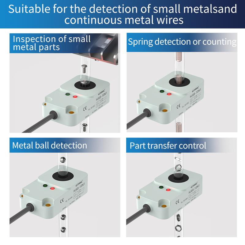 GTRIC Ring Proximity Sensor Inductive Switch Non-Flush M12 Connector DC 3-Wire NPN PNP IP67 Magnetic Metal Drop Detection