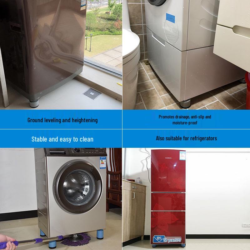 Universal Anti-Slip Rubber Foot Pads for Washers, Fridges, and Furniture - Shock Absorption and Noise Reduction