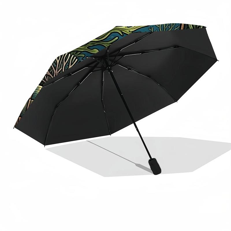 Oceanic Serenity pattern umbrella, portable and foldable design, 8 ribs, a casual accessory for Halloween, Christmas, and birthday gifts.