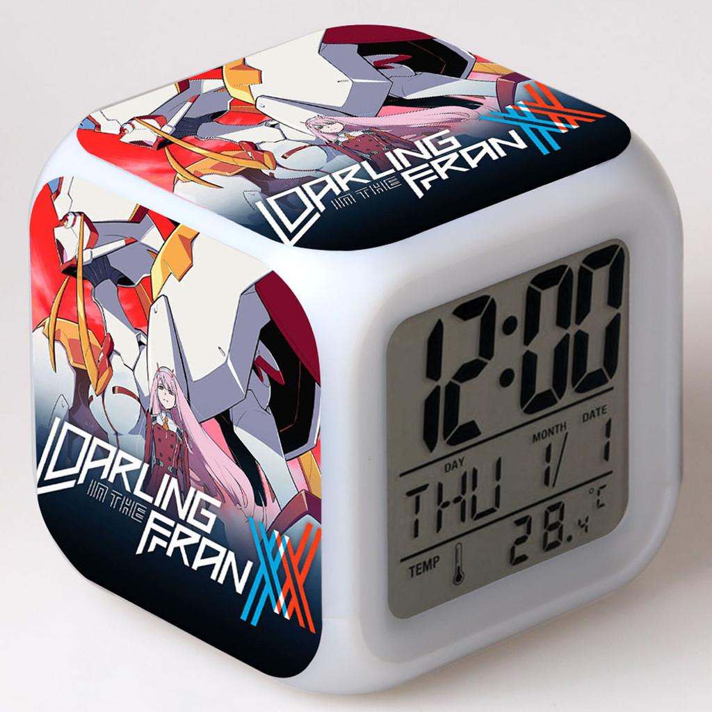 Charming Darling In The Franxx Multi-function 7color Led Alarm Watch Clock Ideal For Gifting