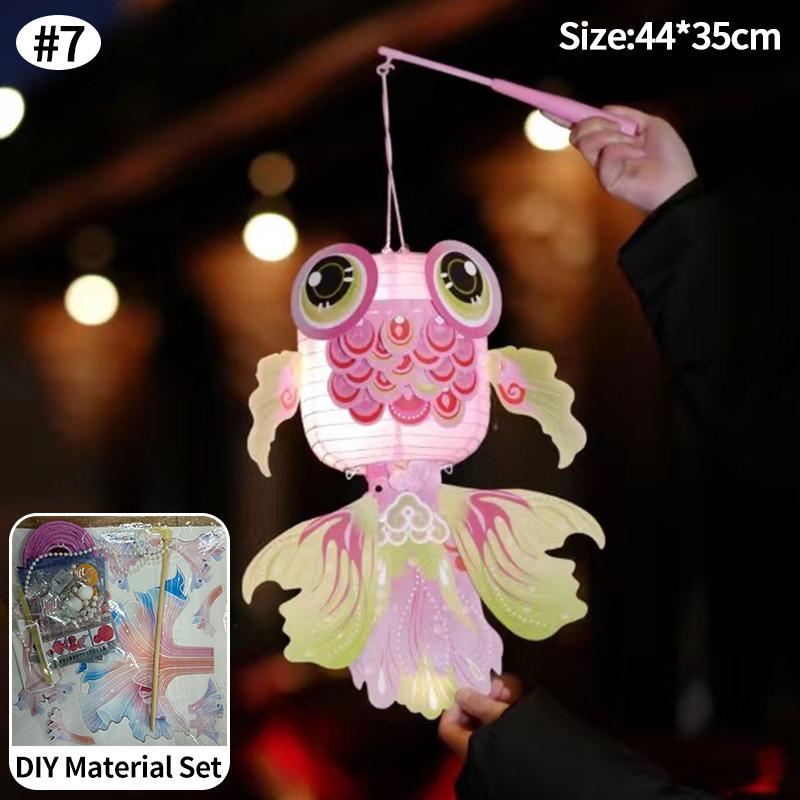 Rabbit Lion Lantern DIY Material Package Handheld Lanterns Party Gift for Friends Chinese New Year Decoration Photo Props 5
