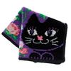 Blooming Anna Sui Chenille Handkerchief with Cat and Rose Design Inches (Purple), Women's, Approx. 9.8 (23 Cm), 000478-0003-01